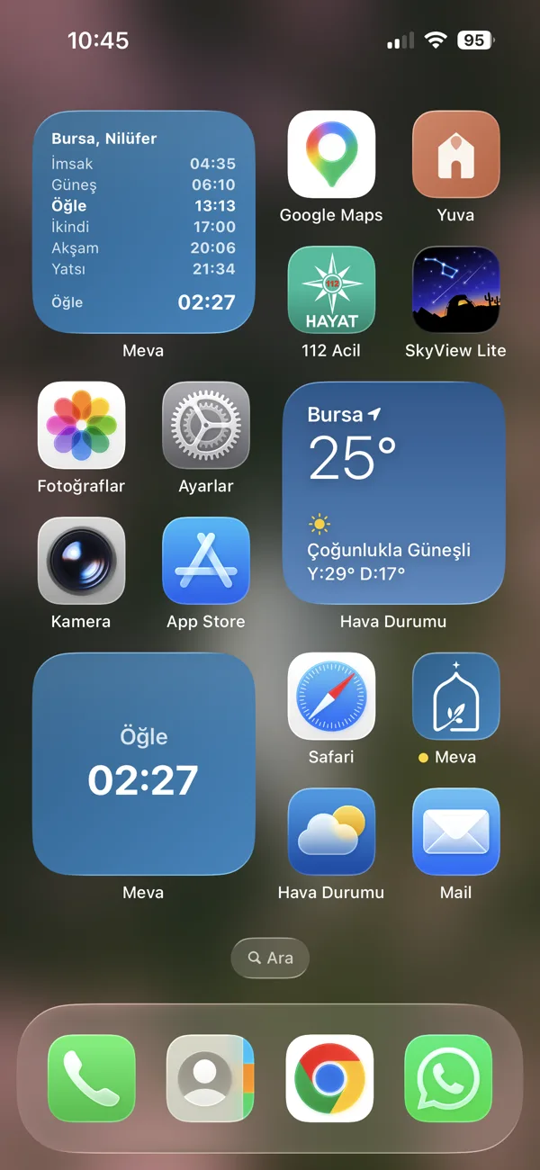 Ana ekran widget'ları