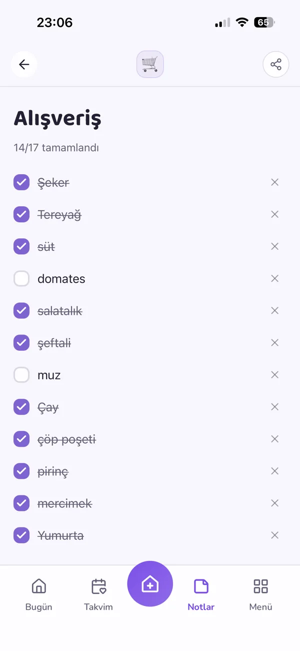 Ortak alışveriş listesi